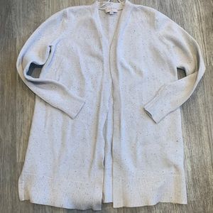LOFT speckled open long cardigan
